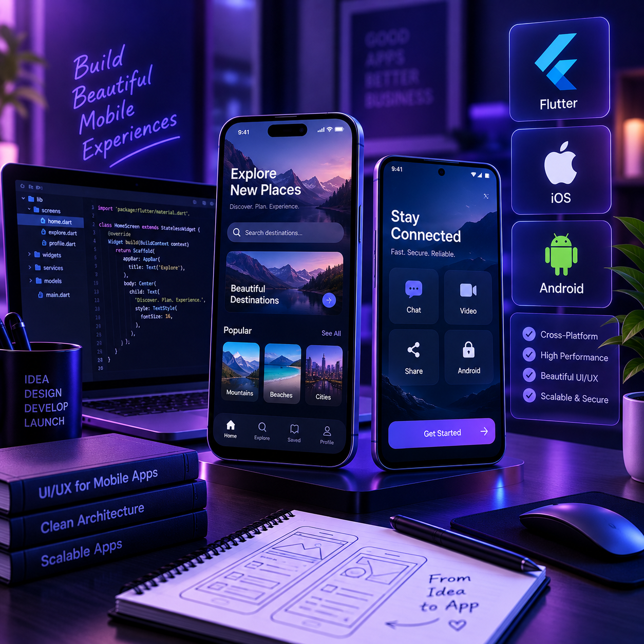 Mobile App Development, Flutter app development
