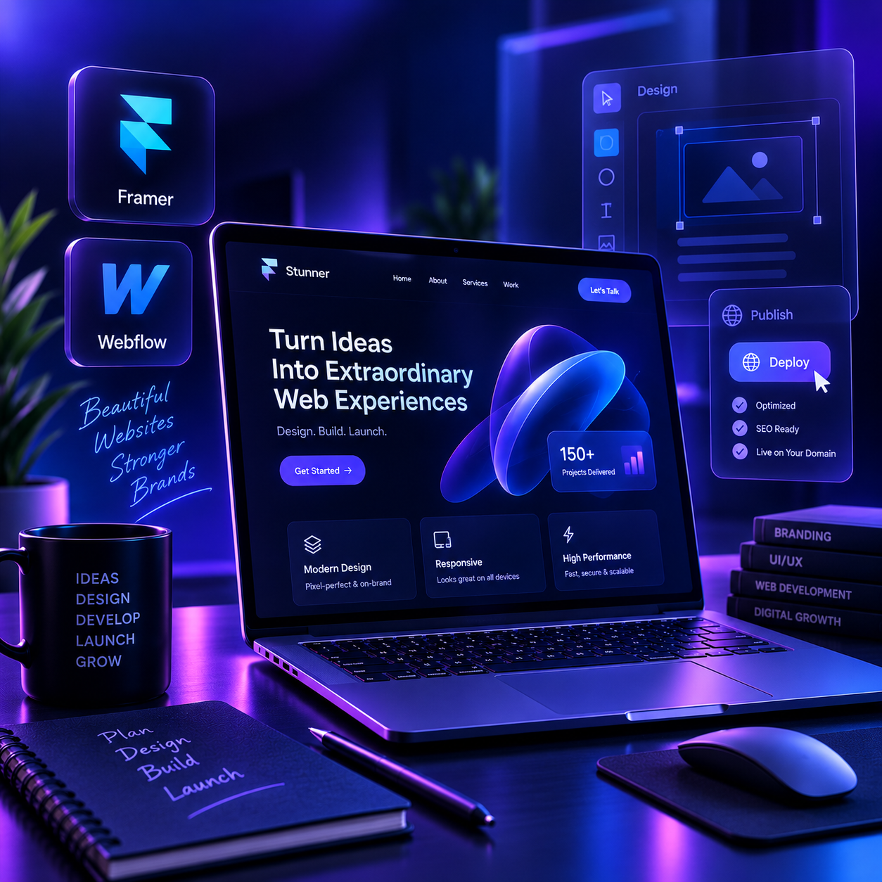 Website Development, Framer Webflow Development, CMS Devlopment
